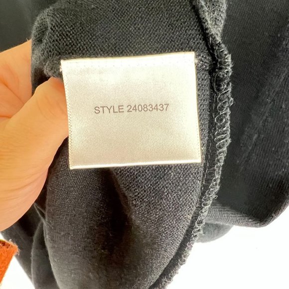 Tory Burch Jet Embellished Shift Mini Dress 100% Merino Wool Black Women Size L - Picture 7 of 8